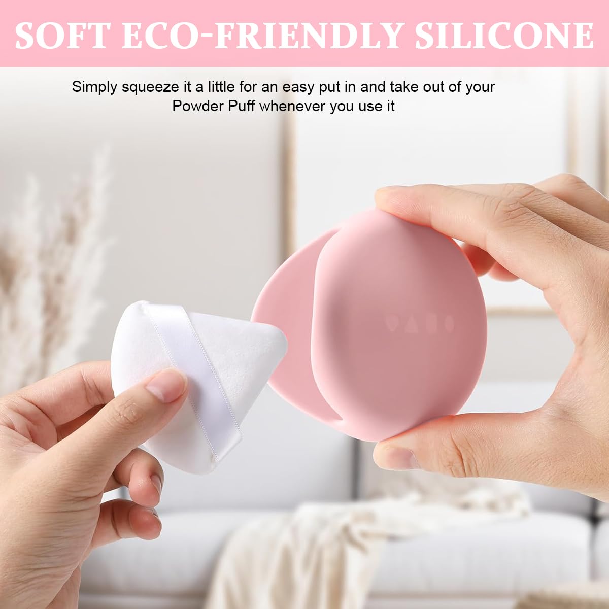 MAYCREATE Silicone Makeup Sponge Puff Holder, Travel Powder Puff Case Organizer, Soft & Durable Beauty Blender Storage - Pink MAYCREATE Silicone Makeup Sponge Puff Holder, Travel Powder Puff Case Organizer, Soft & Durable Beauty Blender Storage - Pink